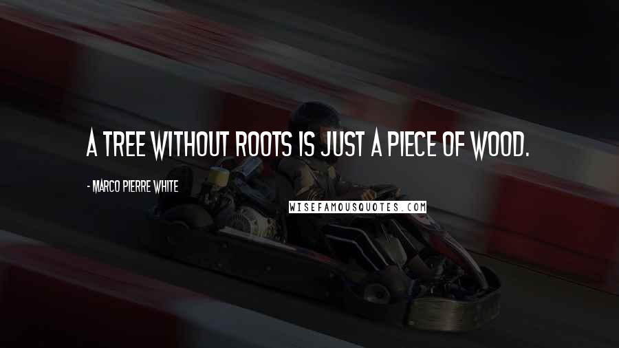 Marco Pierre White Quotes: A tree without roots is just a piece of wood.