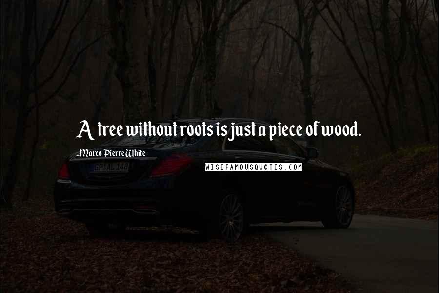 Marco Pierre White Quotes: A tree without roots is just a piece of wood.