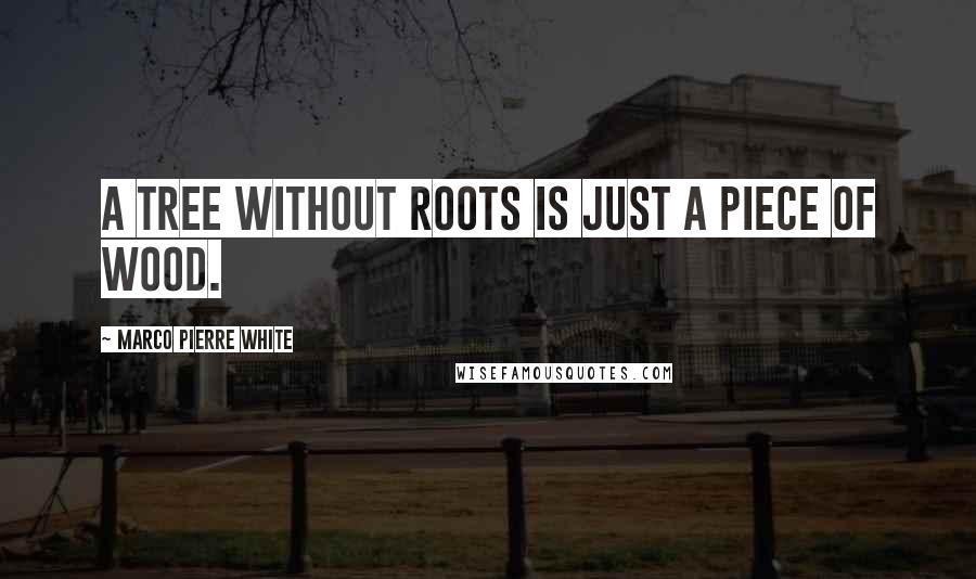 Marco Pierre White Quotes: A tree without roots is just a piece of wood.
