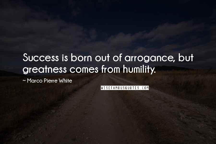 Marco Pierre White Quotes: Success is born out of arrogance, but greatness comes from humility.