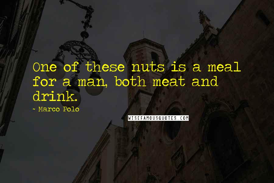 Marco Polo Quotes: One of these nuts is a meal for a man, both meat and drink.