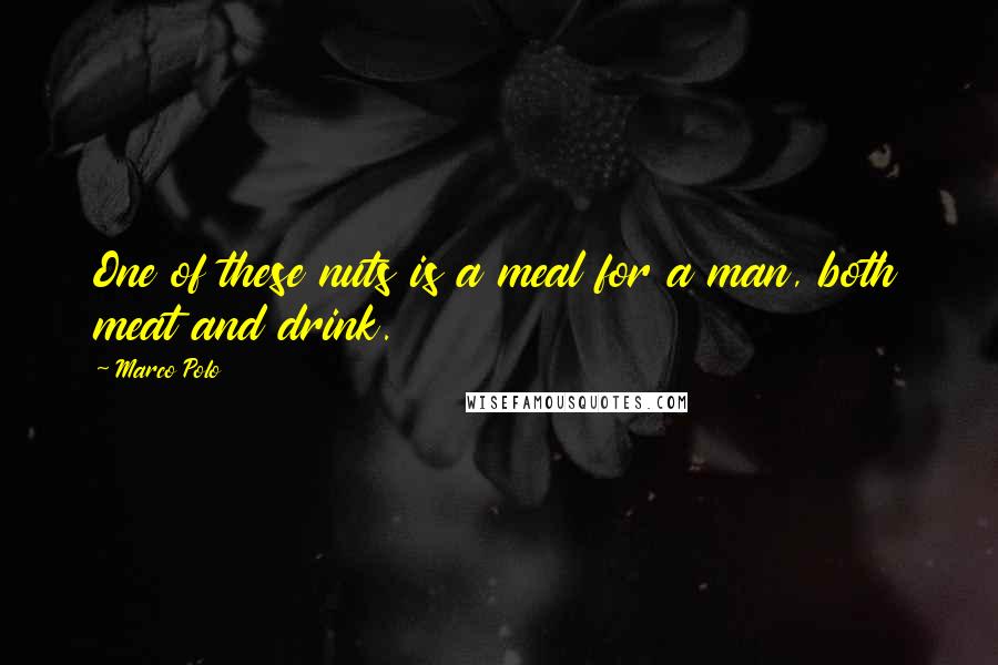 Marco Polo Quotes: One of these nuts is a meal for a man, both meat and drink.