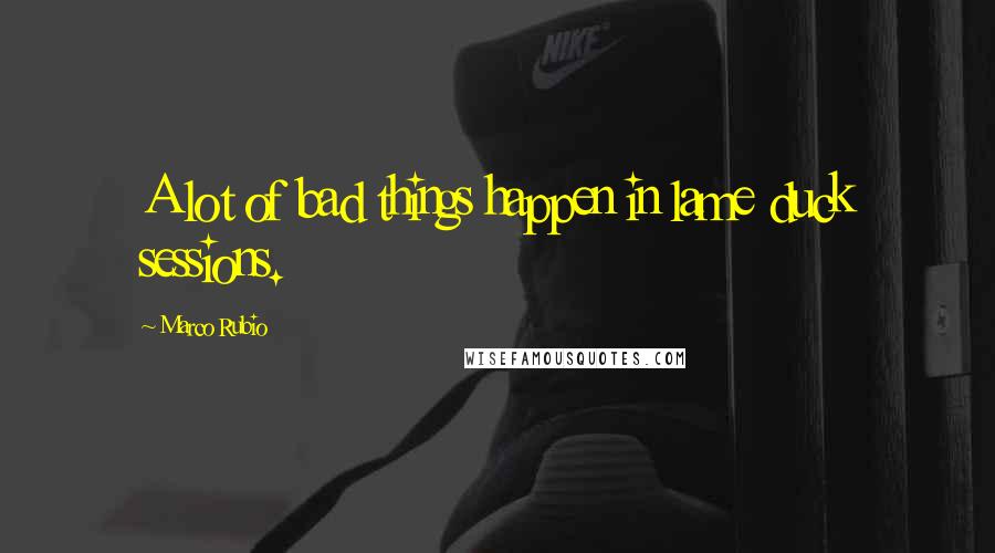 Marco Rubio Quotes: A lot of bad things happen in lame duck sessions.