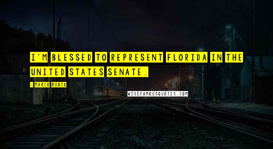 Marco Rubio Quotes: I'm blessed to represent Florida in the United States Senate.