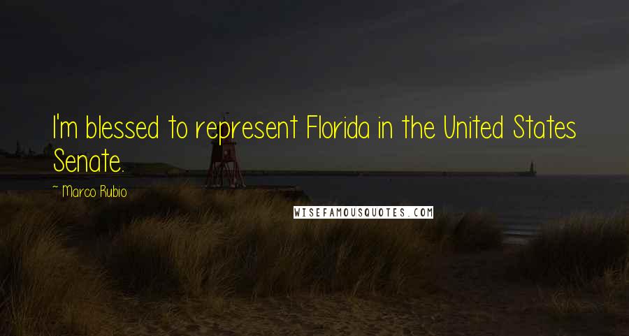 Marco Rubio Quotes: I'm blessed to represent Florida in the United States Senate.