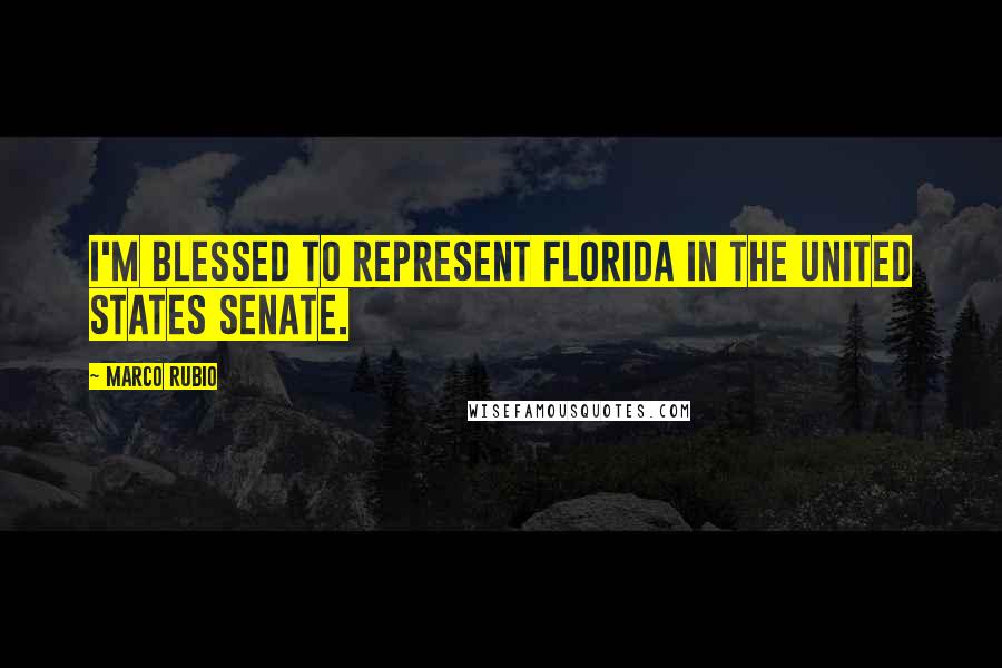 Marco Rubio Quotes: I'm blessed to represent Florida in the United States Senate.