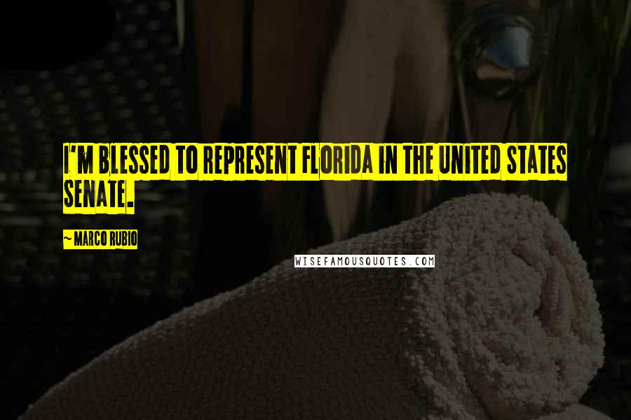 Marco Rubio Quotes: I'm blessed to represent Florida in the United States Senate.