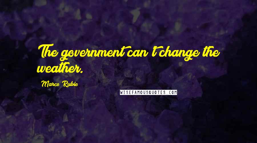 Marco Rubio Quotes: The government can't change the weather.