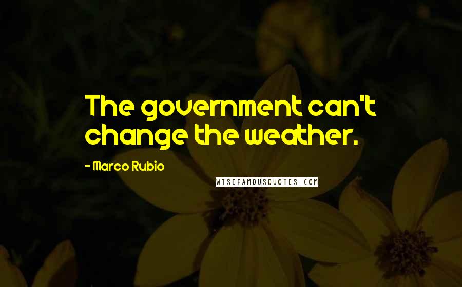 Marco Rubio Quotes: The government can't change the weather.