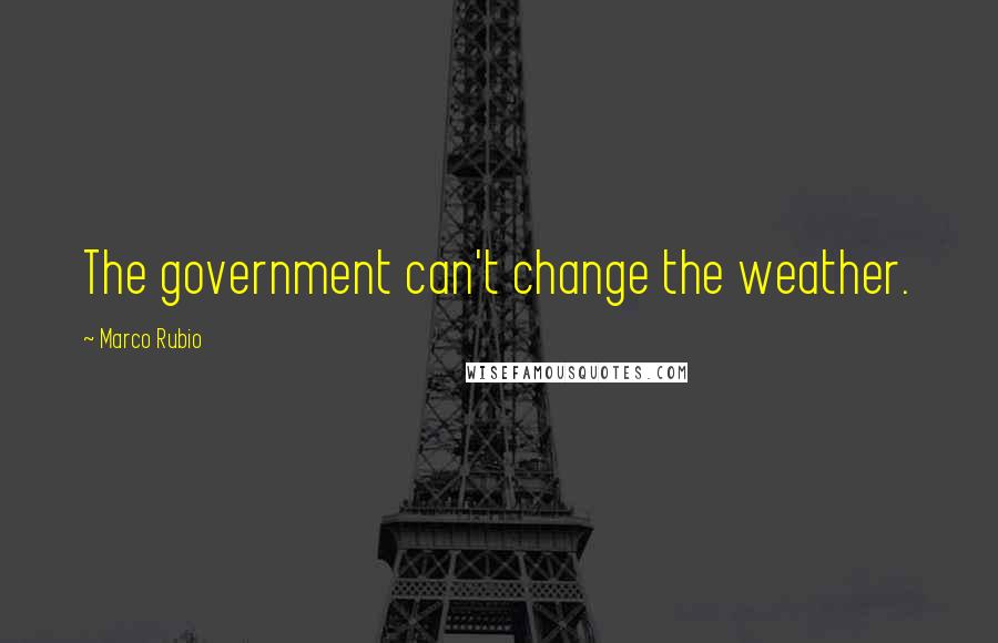 Marco Rubio Quotes: The government can't change the weather.