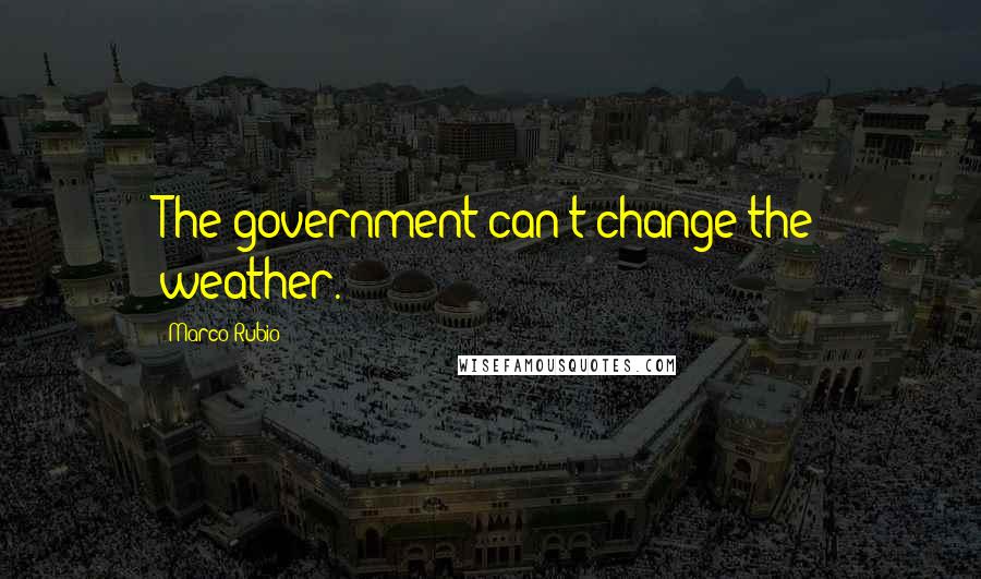 Marco Rubio Quotes: The government can't change the weather.