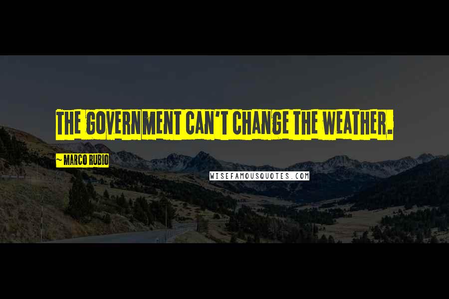 Marco Rubio Quotes: The government can't change the weather.