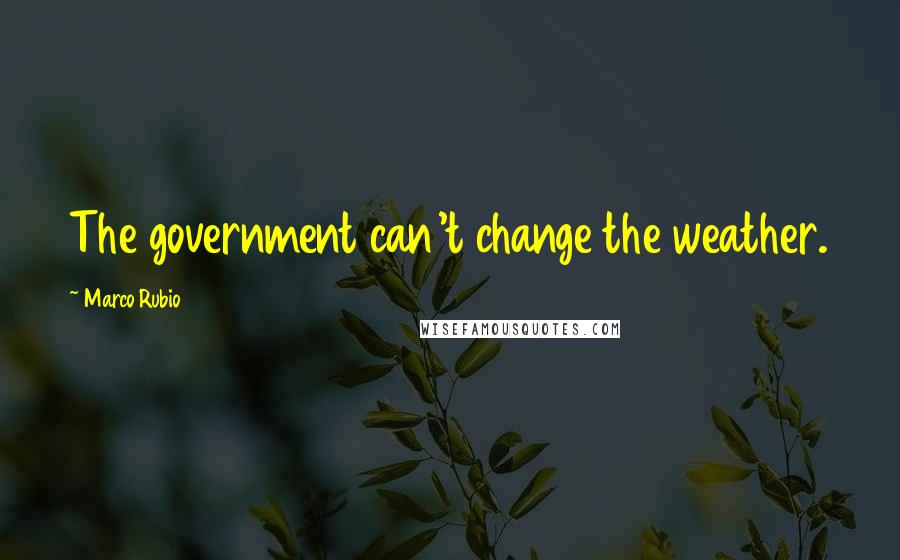 Marco Rubio Quotes: The government can't change the weather.