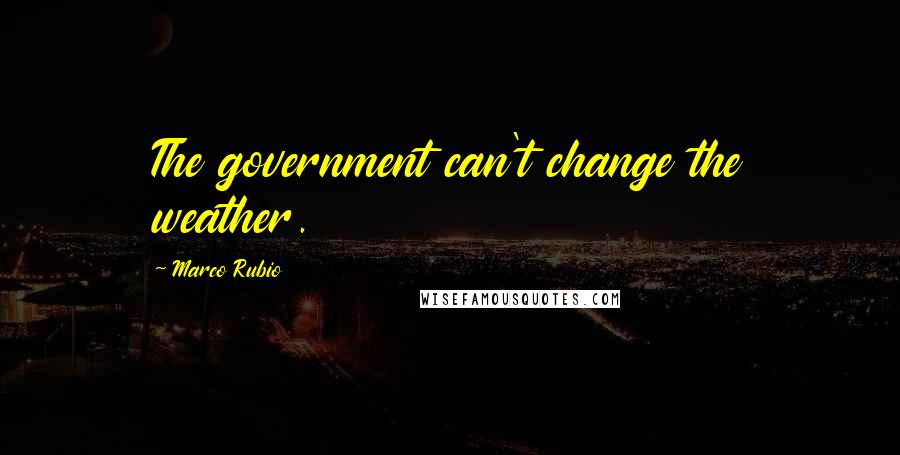 Marco Rubio Quotes: The government can't change the weather.