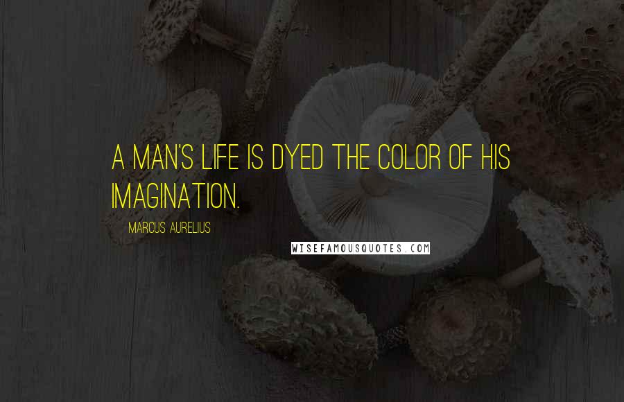 Marcus Aurelius Quotes: A Man's life is dyed the color of his imagination.