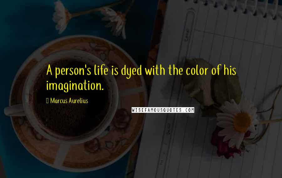 Marcus Aurelius Quotes: A person's life is dyed with the color of his imagination.