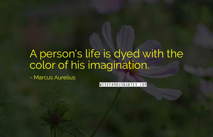 Marcus Aurelius Quotes: A person's life is dyed with the color of his imagination.