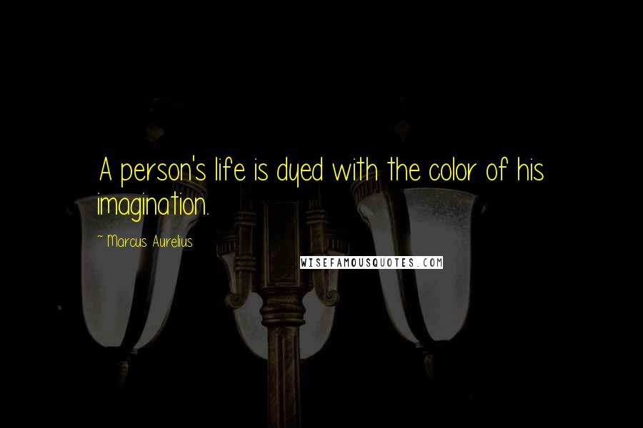 Marcus Aurelius Quotes: A person's life is dyed with the color of his imagination.
