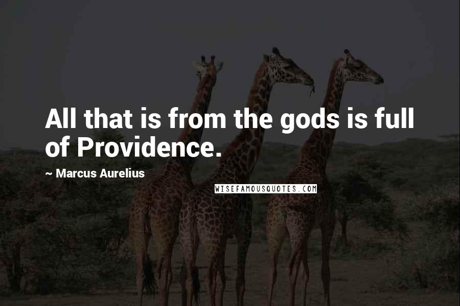 Marcus Aurelius Quotes: All that is from the gods is full of Providence.