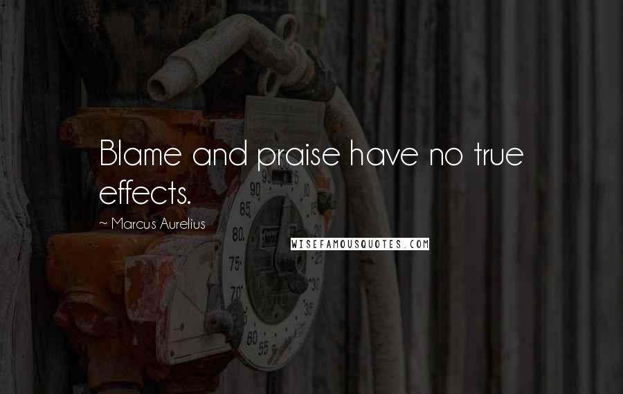 Marcus Aurelius Quotes: Blame and praise have no true effects.