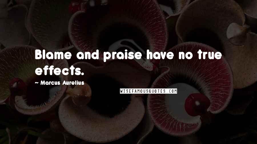 Marcus Aurelius Quotes: Blame and praise have no true effects.