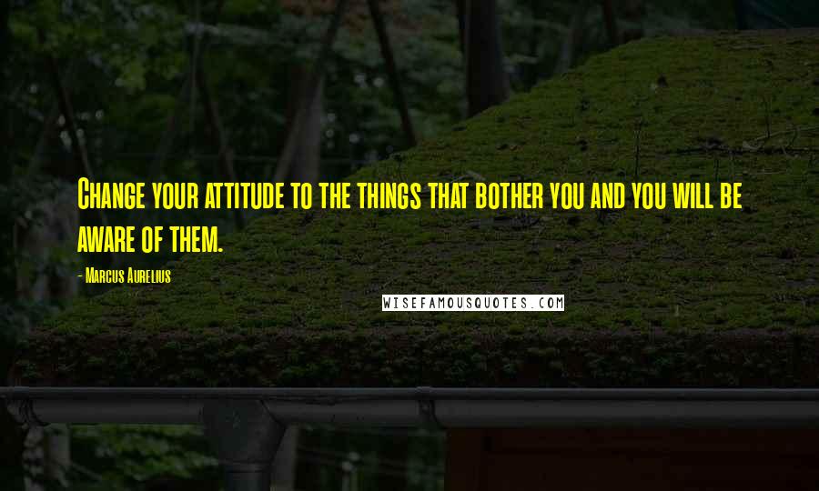 Marcus Aurelius Quotes: Change your attitude to the things that bother you and you will be aware of them.