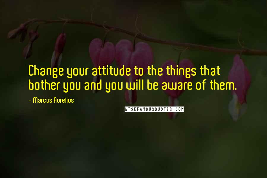 Marcus Aurelius Quotes: Change your attitude to the things that bother you and you will be aware of them.