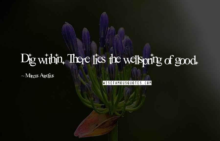 Marcus Aurelius Quotes: Dig within. There lies the wellspring of good.