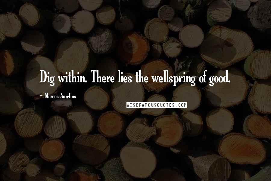 Marcus Aurelius Quotes: Dig within. There lies the wellspring of good.