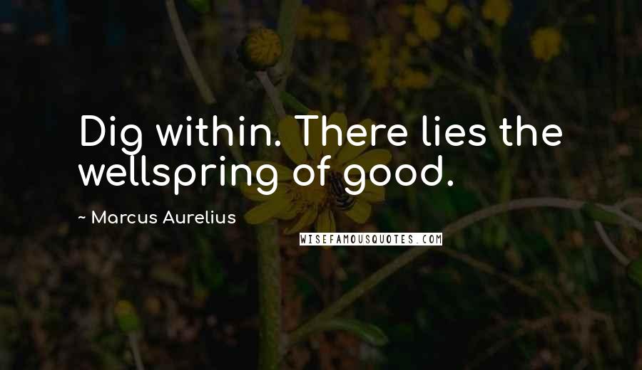 Marcus Aurelius Quotes: Dig within. There lies the wellspring of good.