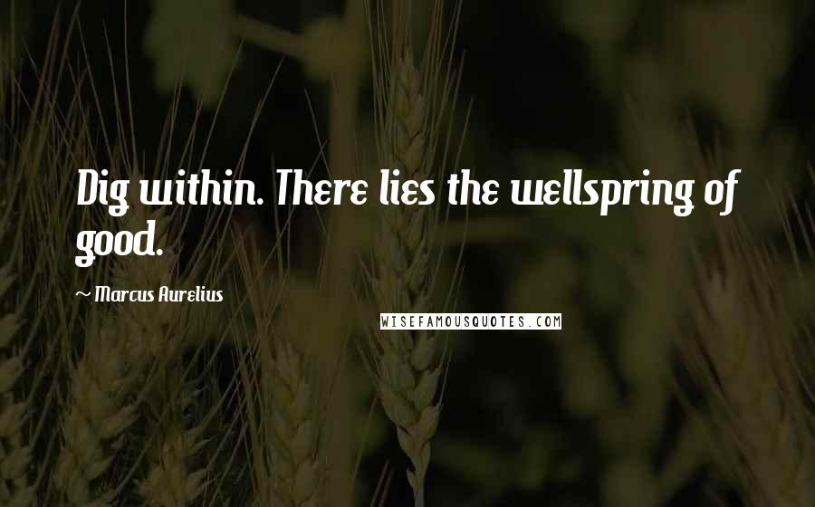 Marcus Aurelius Quotes: Dig within. There lies the wellspring of good.