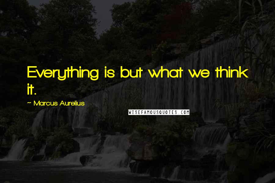 Marcus Aurelius Quotes: Everything is but what we think it.