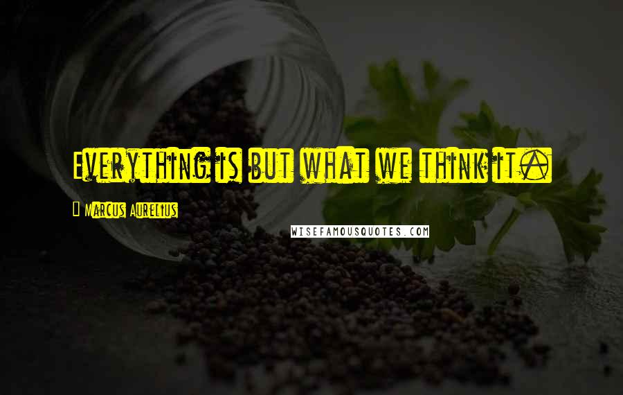 Marcus Aurelius Quotes: Everything is but what we think it.