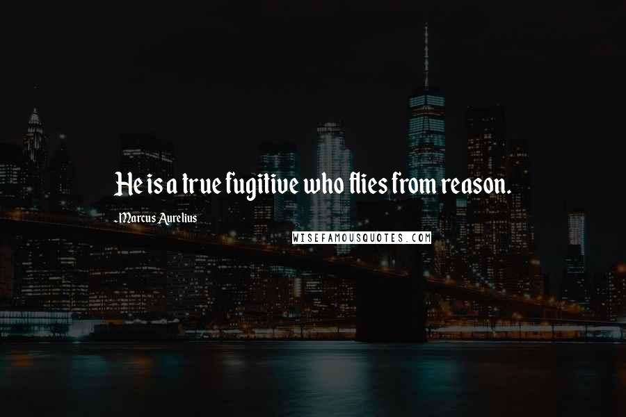 Marcus Aurelius Quotes: He is a true fugitive who flies from reason.