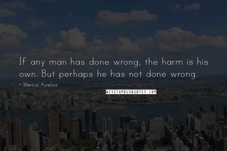 Marcus Aurelius Quotes: If any man has done wrong, the harm is his own. But perhaps he has not done wrong.