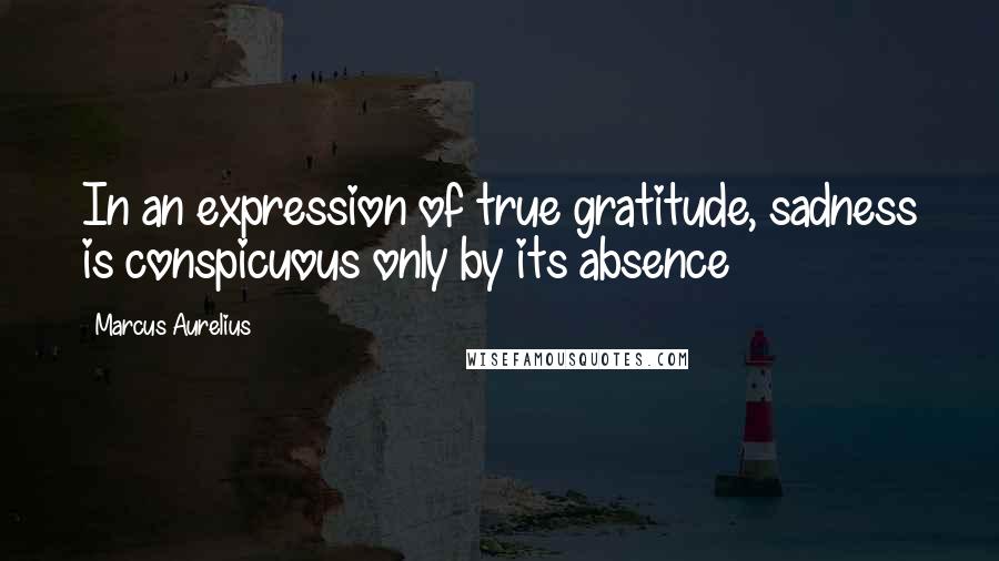 Marcus Aurelius Quotes: In an expression of true gratitude, sadness is conspicuous only by its absence