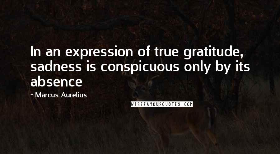 Marcus Aurelius Quotes: In an expression of true gratitude, sadness is conspicuous only by its absence