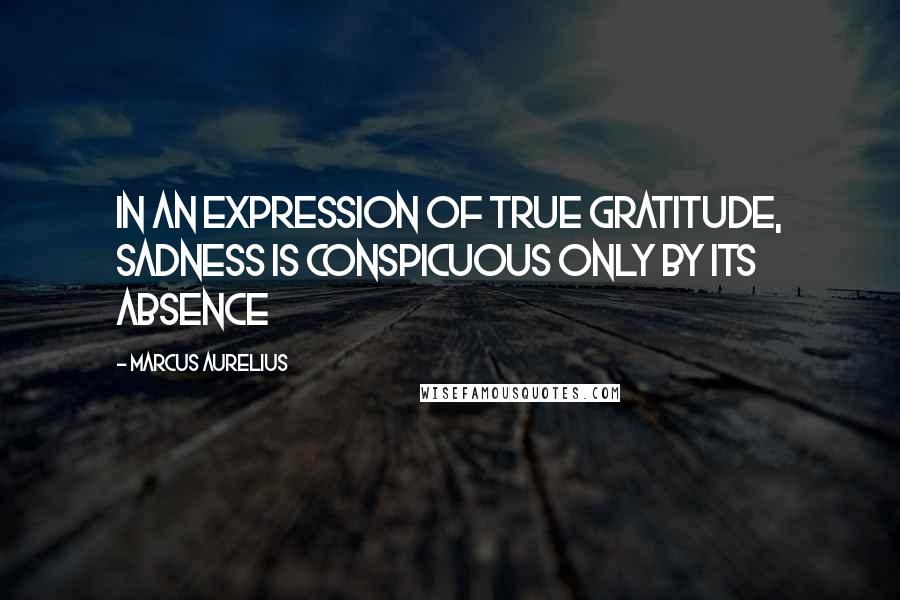 Marcus Aurelius Quotes: In an expression of true gratitude, sadness is conspicuous only by its absence