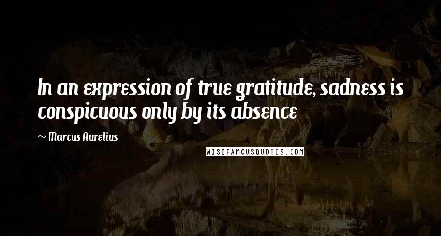 Marcus Aurelius Quotes: In an expression of true gratitude, sadness is conspicuous only by its absence