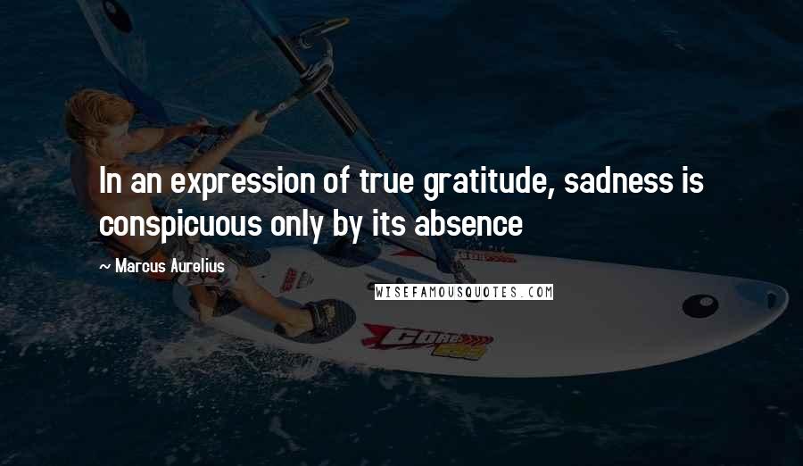 Marcus Aurelius Quotes: In an expression of true gratitude, sadness is conspicuous only by its absence