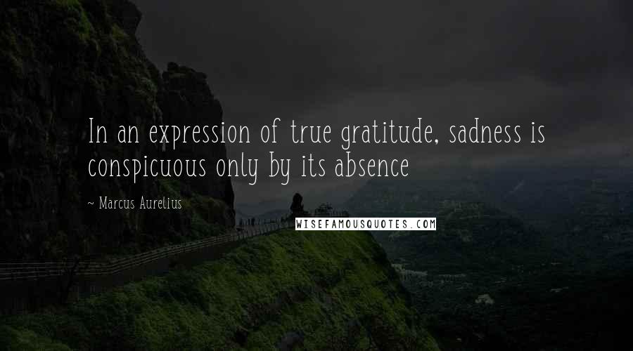 Marcus Aurelius Quotes: In an expression of true gratitude, sadness is conspicuous only by its absence