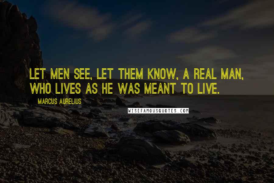 Marcus Aurelius Quotes: Let men see, let them know, a real man, who lives as he was meant to live.