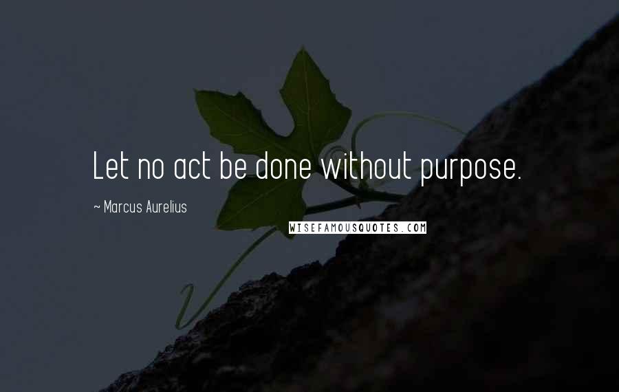 Marcus Aurelius Quotes: Let no act be done without purpose.