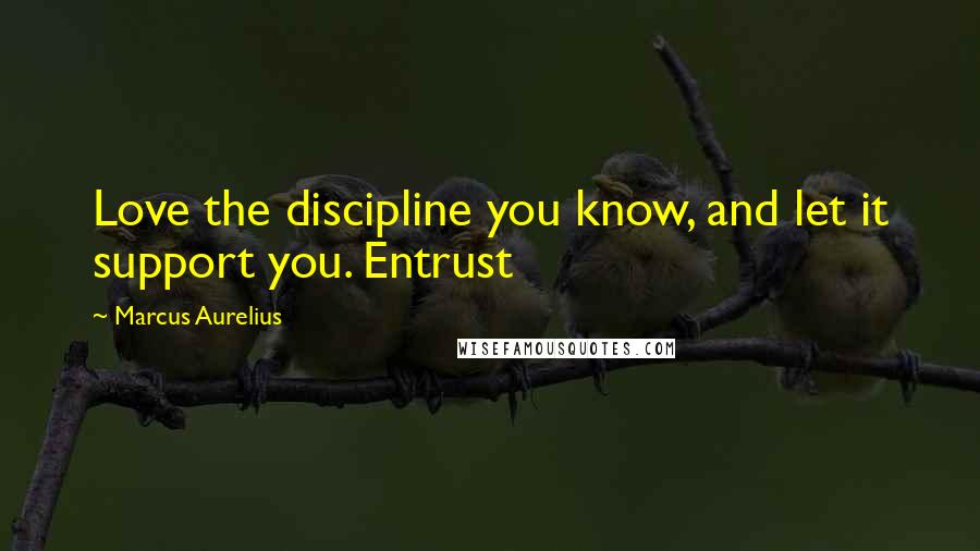 Marcus Aurelius Quotes: Love the discipline you know, and let it support you. Entrust