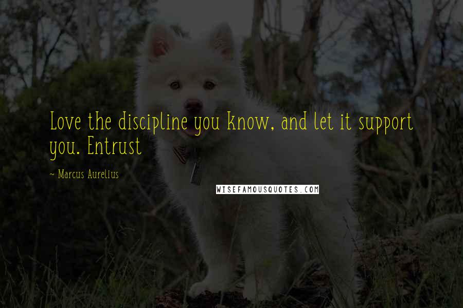 Marcus Aurelius Quotes: Love the discipline you know, and let it support you. Entrust