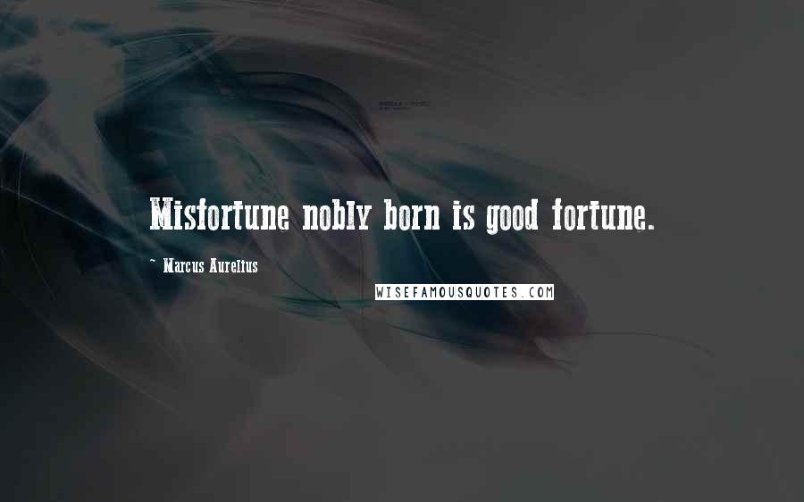 Marcus Aurelius Quotes: Misfortune nobly born is good fortune.
