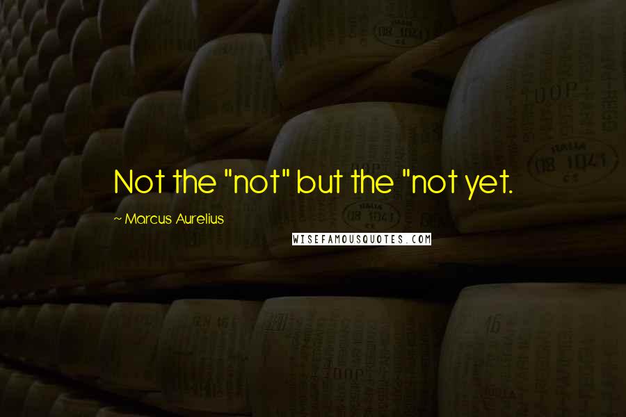 Marcus Aurelius Quotes: Not the "not" but the "not yet.