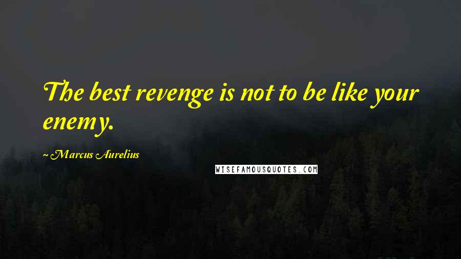 Marcus Aurelius Quotes: The best revenge is not to be like your enemy.