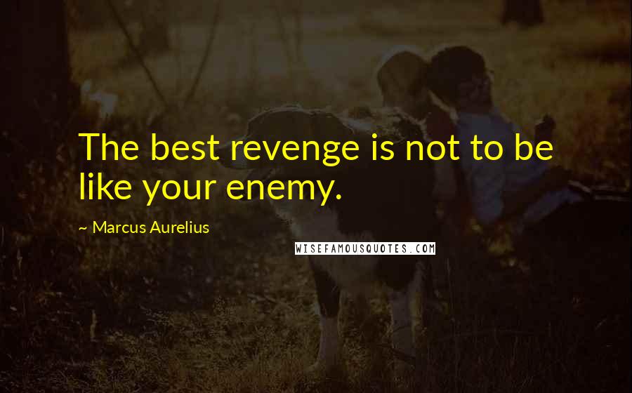 Marcus Aurelius Quotes: The best revenge is not to be like your enemy.