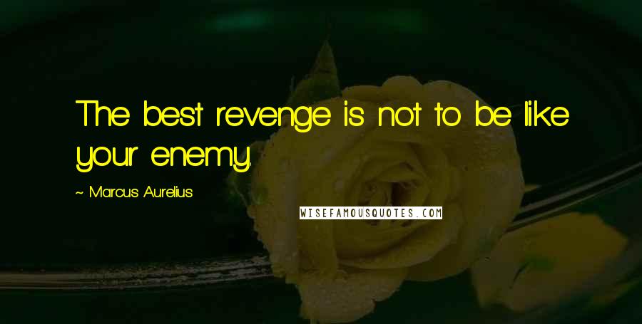 Marcus Aurelius Quotes: The best revenge is not to be like your enemy.